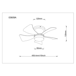 Ventilatore da soffitto con luce LED dimmerabile Ø 40,6 cm grigio