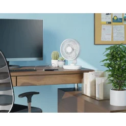 Ventilatore da tavolo a batteria Ø 20 cm Bianco