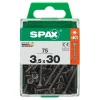 Vite Spax testa multipla svasata t-star plus t20 zincatura nera m 75 pz