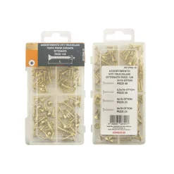 Viti per legno a testa piana svasata ottonate x120 pz