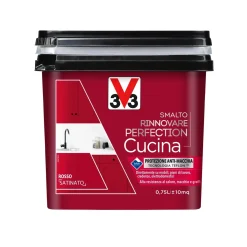 V33 Smalto Rinnovare Perfection Cucina Rosso Satinato 0,75 lt