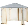Zanzariera per gazebo Casai 365x300x258 cm nero 4 pz